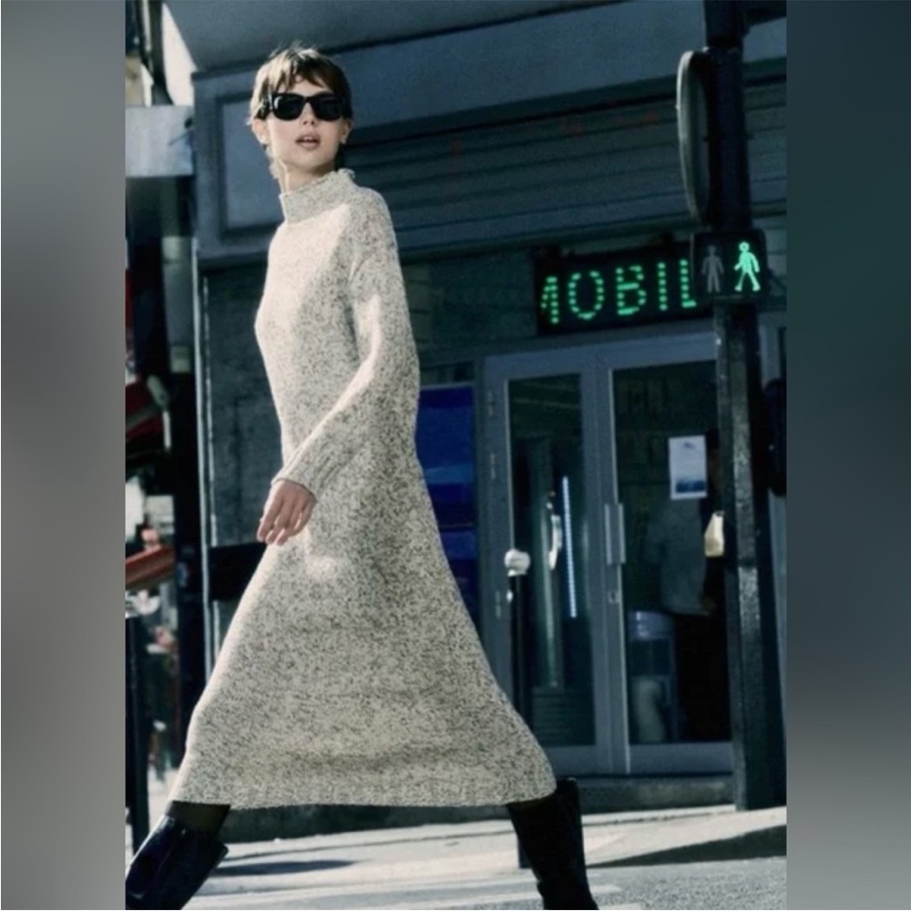 Zara Grey Long Knit Dress